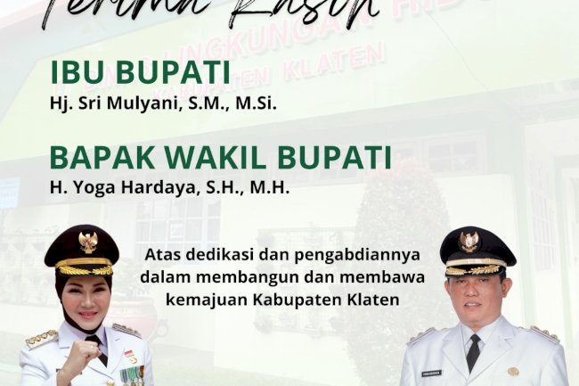TERIMAKASIH IBU HJ. SRI MULYANI DAN BAPAK H. YOGA HARDAYA ATAS DEDIKASI DAN PENGABDIANNYA