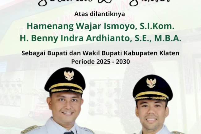 SELAMAT DAN SUKSES BAPAK HAMENANG WAJAR ISMOYO DAN BAPAK H. BENNY INDRA ARDHIANTO