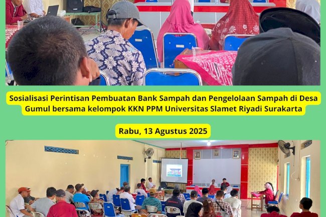 SOSIALISASI PENGELOLAAN SAMPAH DAN PERINTISAN BANK SAMPAH DI DESA GUMUL