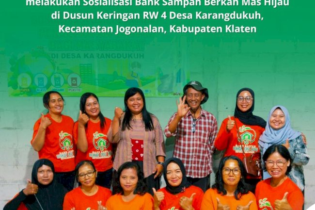 SOSIALISASI BANK SAMPAH "BERKAH MAS HIJAU" DI  KECAMATAN JOGONALAN