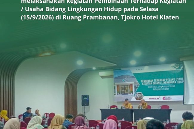 PEMBINAAN TERHADAP KEGIATAN/USAHA BIDANG LINGKUNGAN HIDUP