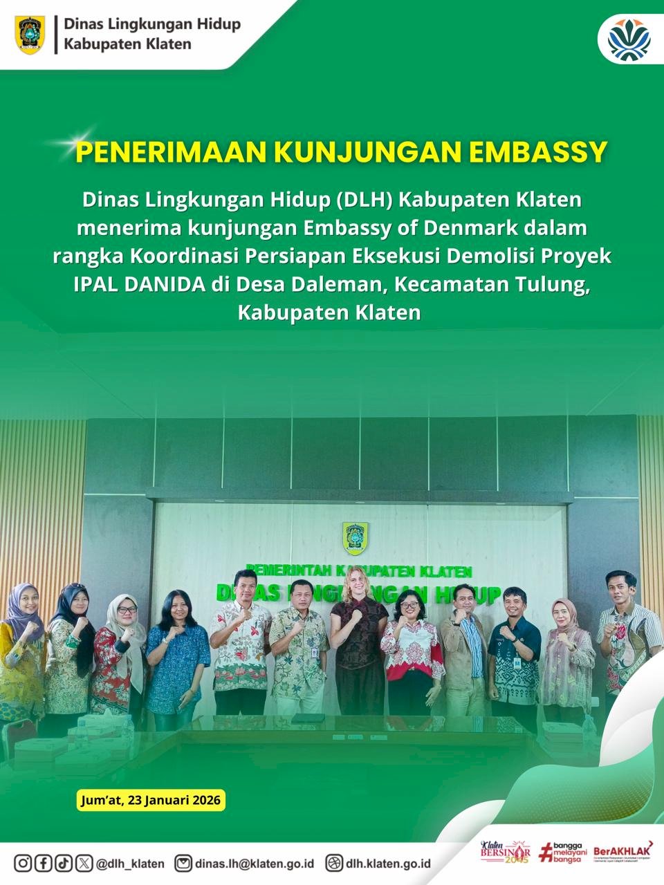 PENERIMAAN KUNJUNGAN EMBASSY OF DENMARK TERKAIT IPAL DANIDA DI KECAMATAN TULUNG