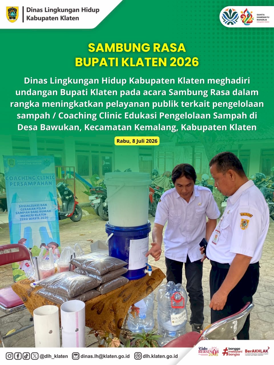 SAMBUNG RASA BUPATI KLATEN 2026 & EDUKASI PENGELOLAAN SAMPAH DI DESA BAWUKAN KECAMATAN KEMALANG