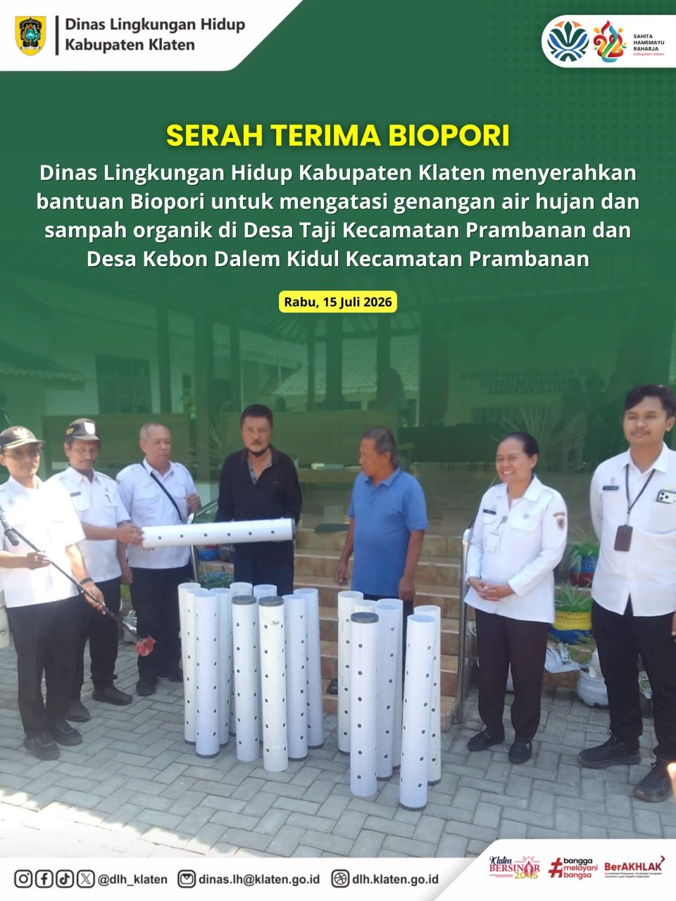 SERAH TERIMA BIOPORI DI DESA TAJI DAN KEBON DALEM KIDUL KECAMATAN PRAMBANAN