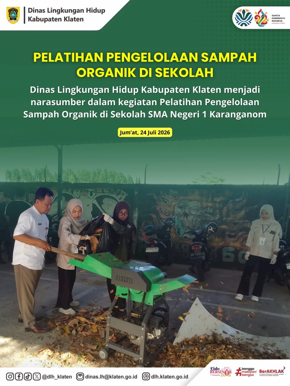 PELATIHAN PENGELOLAAN SAMPAH ORGANIK DI SMA NEGERI 1 KARANGANOM