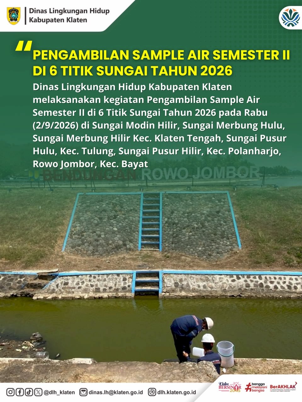 PENGAMBILAN SAMPLE AIR SEMESTER II DI 6 TITIK SUNGAI TAHUN 2026