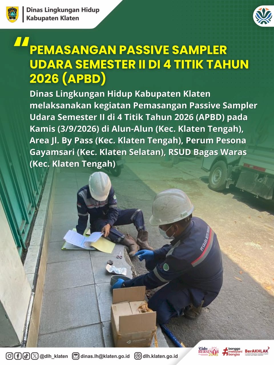 PEMASANGAN PASSIVE SAMPLER UDARA SEMESTER II DI 4 TITIK TAHUN 2026