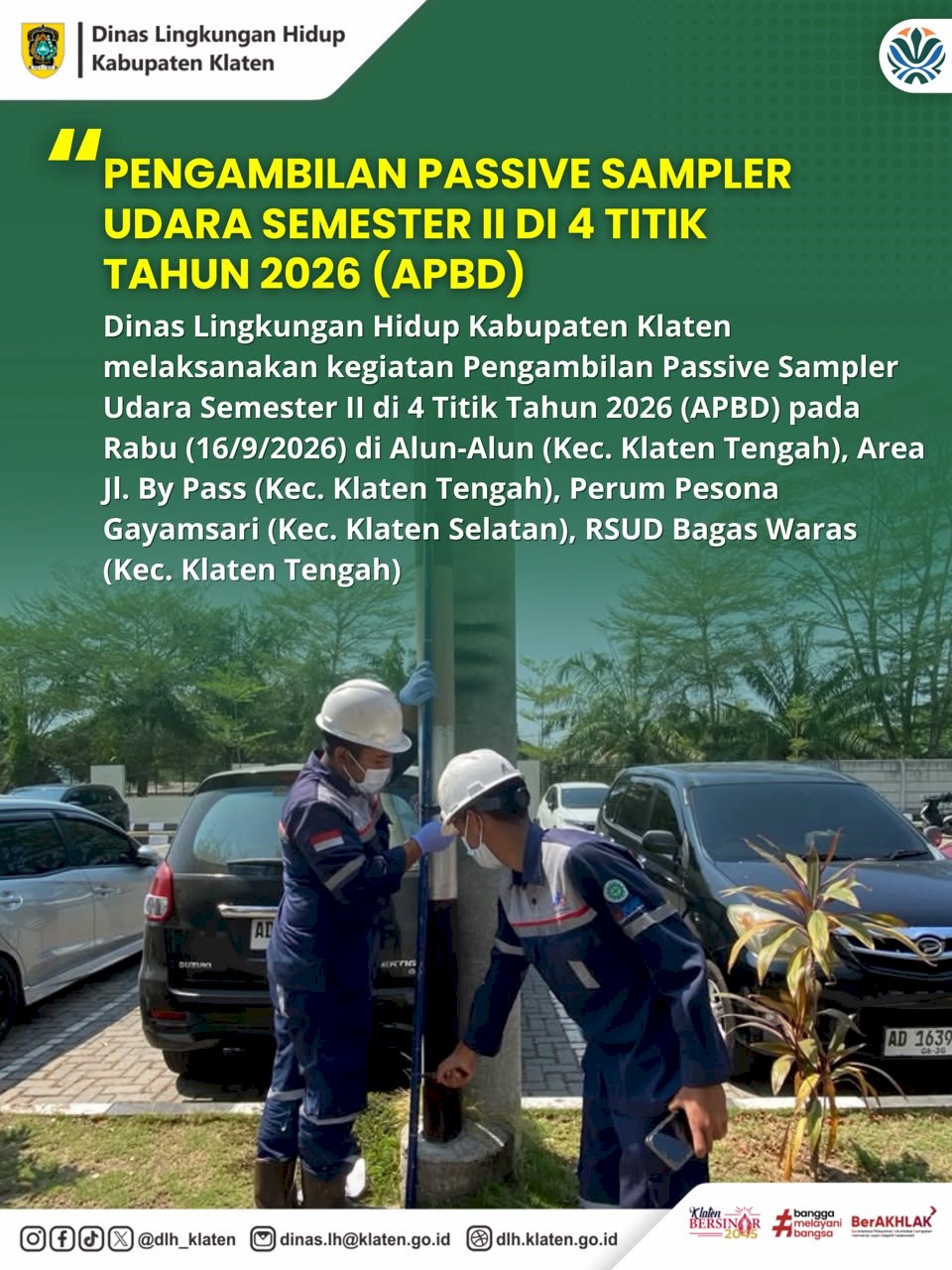 PENGAMBILAN PASSIVE SAMPLER UDARA SEMESTER II DI 4 TITIK KABUPATEN KLATEN