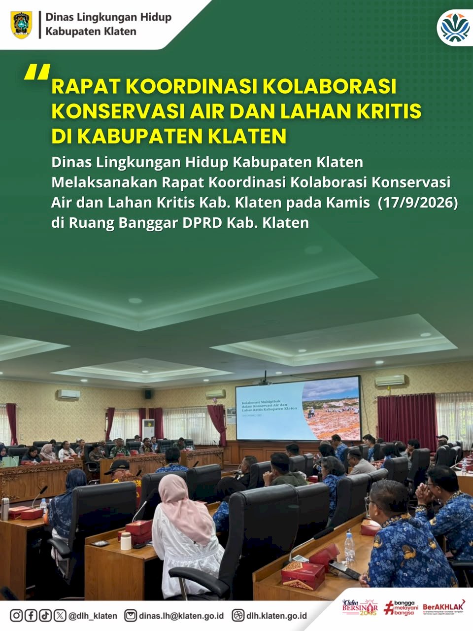 RAPAT KOORDINASI KOLABORASI KONSERVASI AIR DAN LAHAN KRITIS DI KABUPATEN KLATEN