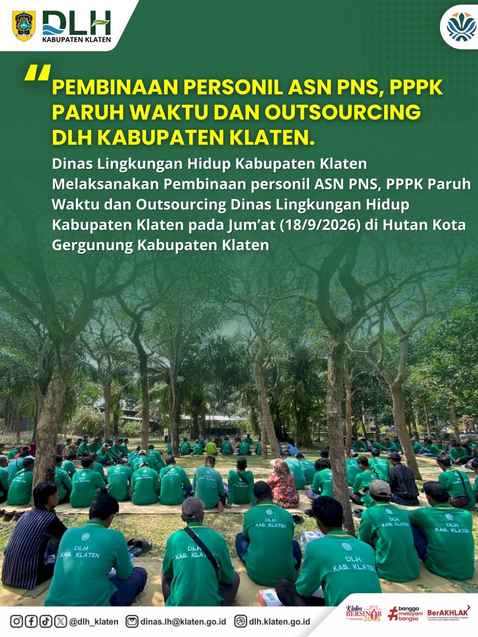 PEMBINAAN KEPEGAWAIAN DINAS LINGKUNGAN HIDUP KABUPATEN KLATEN