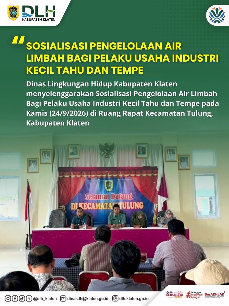 SOSIALISASI PENGELOLAAN AIR LIMBAH BAGI PELAKU USAHA INDUSTRI KECIL TAHU DAN TEMPE