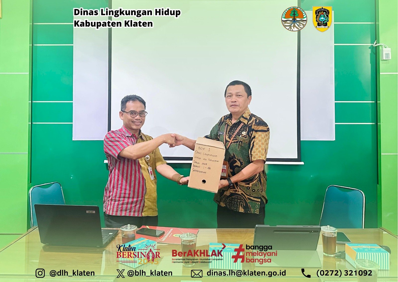 CEREMONIAL PENYERAHAN BERKAS AKUISISI ARSIP EKS BLH DAN DLHK KABUPATEN KLATEN