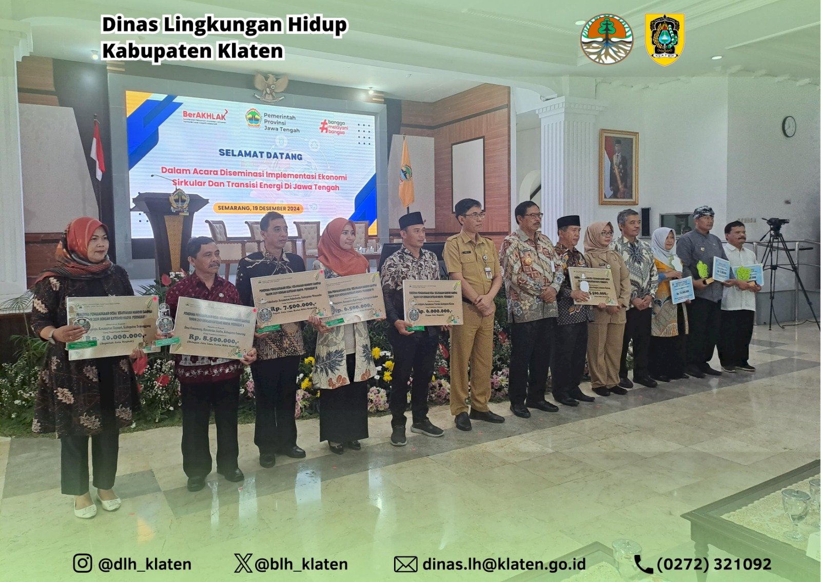 3 DESA DI KLATEN MENDAPATKAN PENGHARGAAN DESA MANDIRI SAMPAH OLEH DLHK PROVINSI JAWA TENGAH