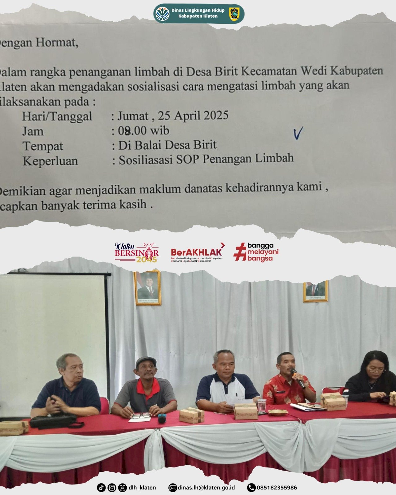 SOSIALISASI SOP TENTANG PENANGANAN LIMBAH AYAM DAN PUYUH DI DESA BIRIT KECAMATAN WEDI