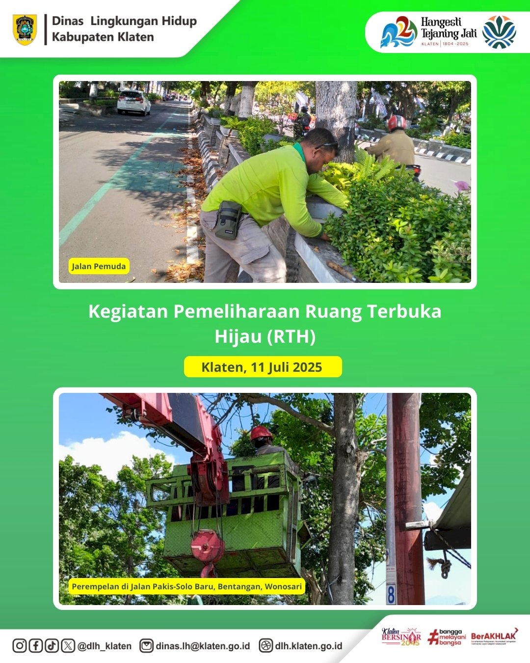 KEGIATAN PEMELIHARAAN RUANG TERBUKA HIJAU DI KABUPATEN KLATEN