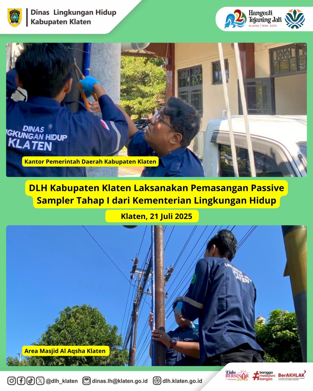 PEMASANGAN PASSIVE SAMPLER DI KABUPATEN KLATEN