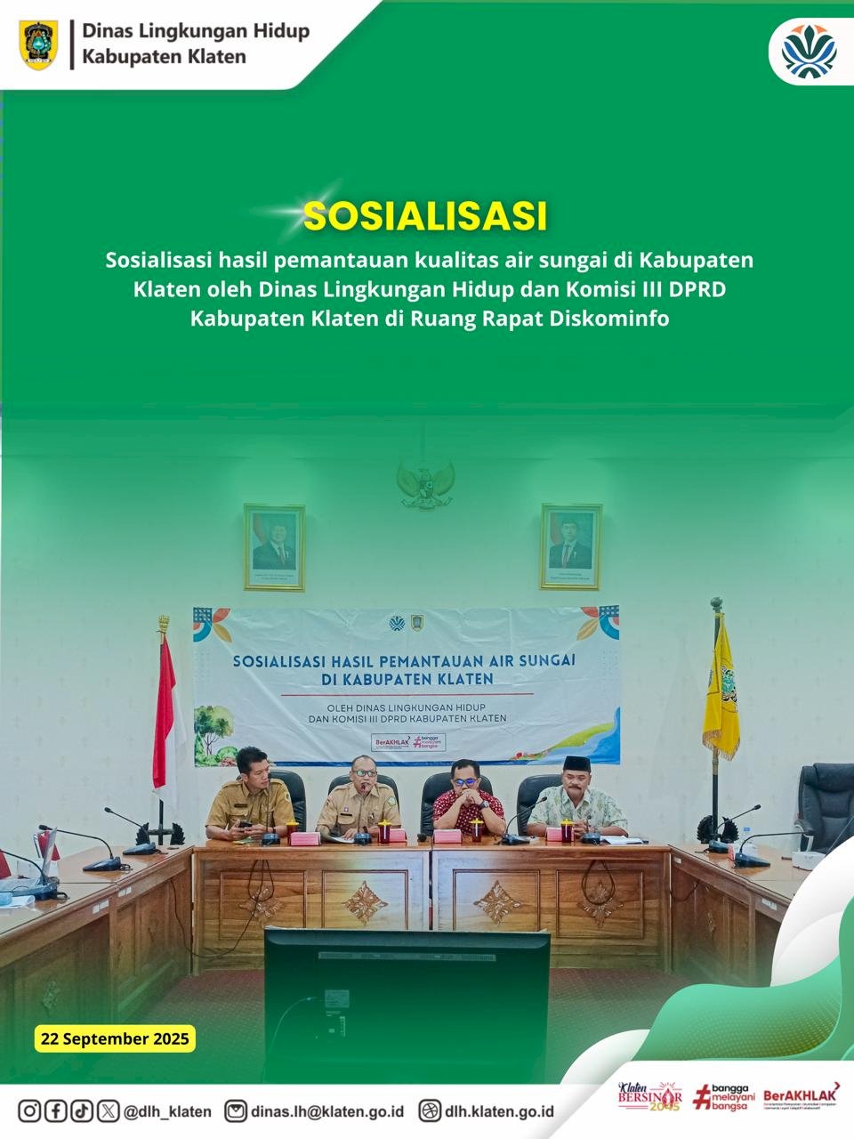 SOSIALISASI HASIL PEMANTAUAN KUALITAS AIR SUNGAI DI KABUPATEN KLATEN