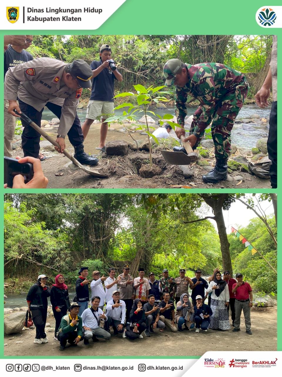 PENANAMAN POHON TURUS JALAN DAN RTH DI WISATA TUBING BANYU GEMBLINDING KECAMATAN POLANHARJO