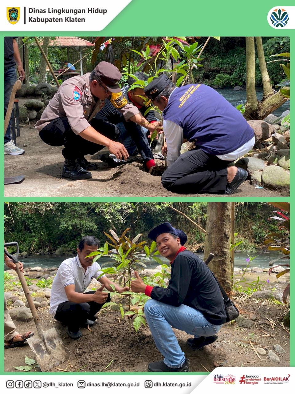 PENANAMAN POHON TURUS JALAN DAN RTH DI WISATA TUBING BANYU GEMBLINDING KECAMATAN POLANHARJO