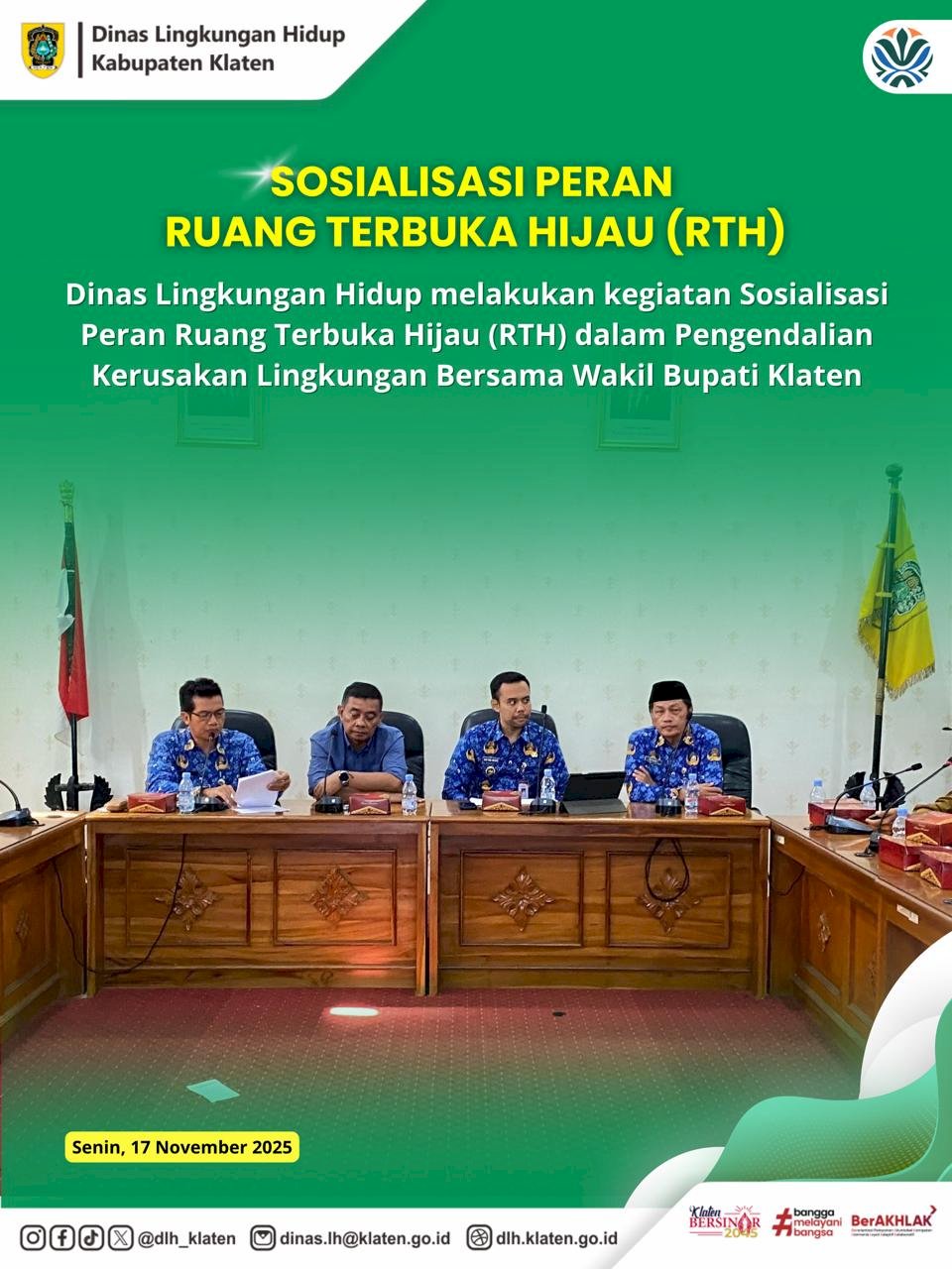 SOSIALISASI PERAN RUANG TERBUKA HIJAU BERSAMA WAKIL BUPATI KLATEN