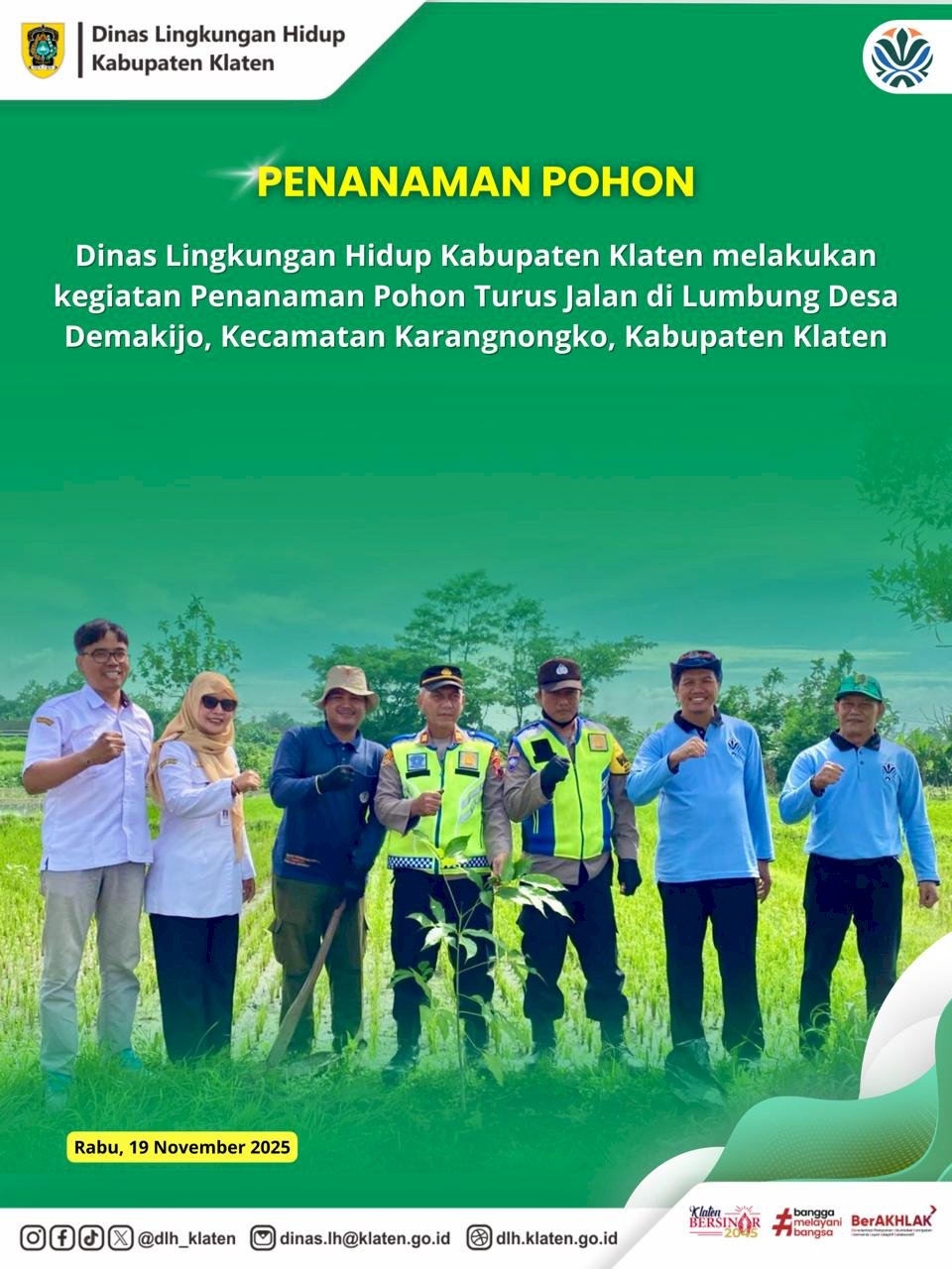 PENANAMAN POHON TURUS JALAN DI DESA DEMAK IJO KECAMATAN KARANGNONGKO