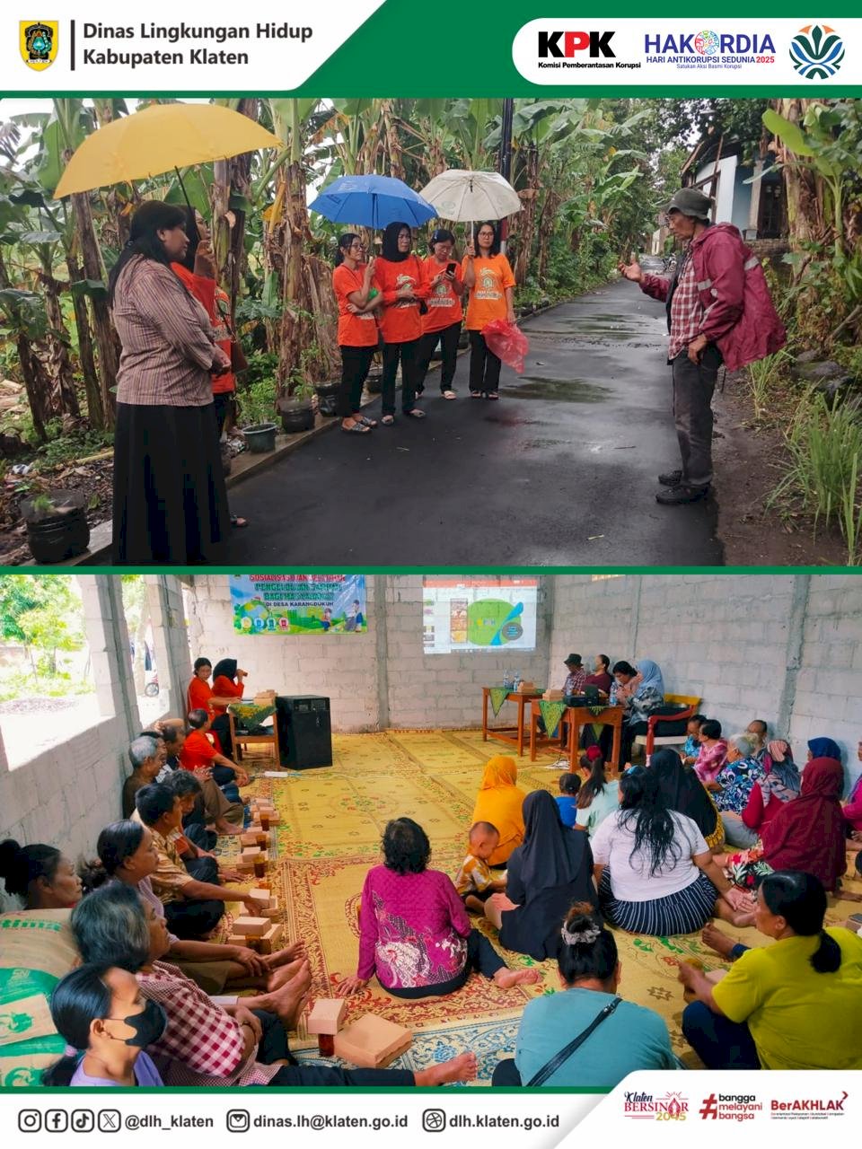 SOSIALISASI BANK SAMPAH "BERKAH MAS HIJAU" DI  KECAMATAN JOGONALAN