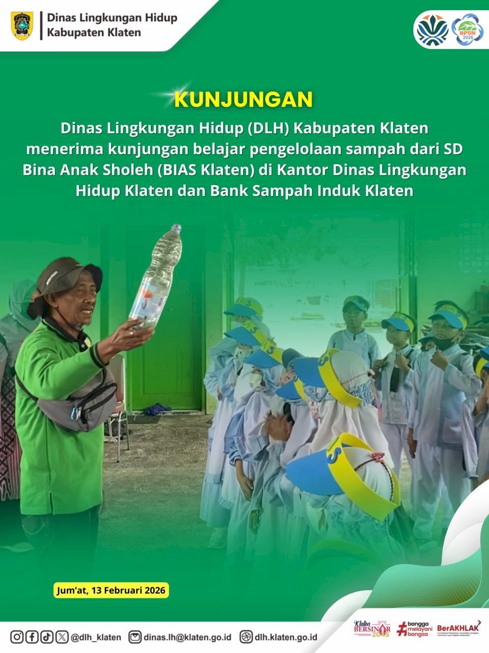 SD BINA ANAK SHOLEH (BIAS KLATEN) BERKUNJUNG KE DLH KLATEN UNTUK BELAJAR PENGELOLAAN SAMPAH