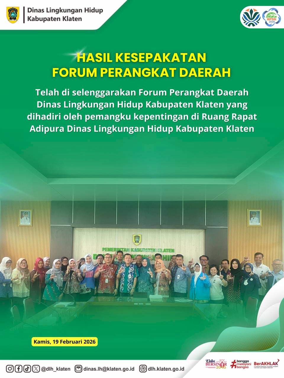 DLH KLATEN GELAR FORUM PERANGKAT DAERAH 