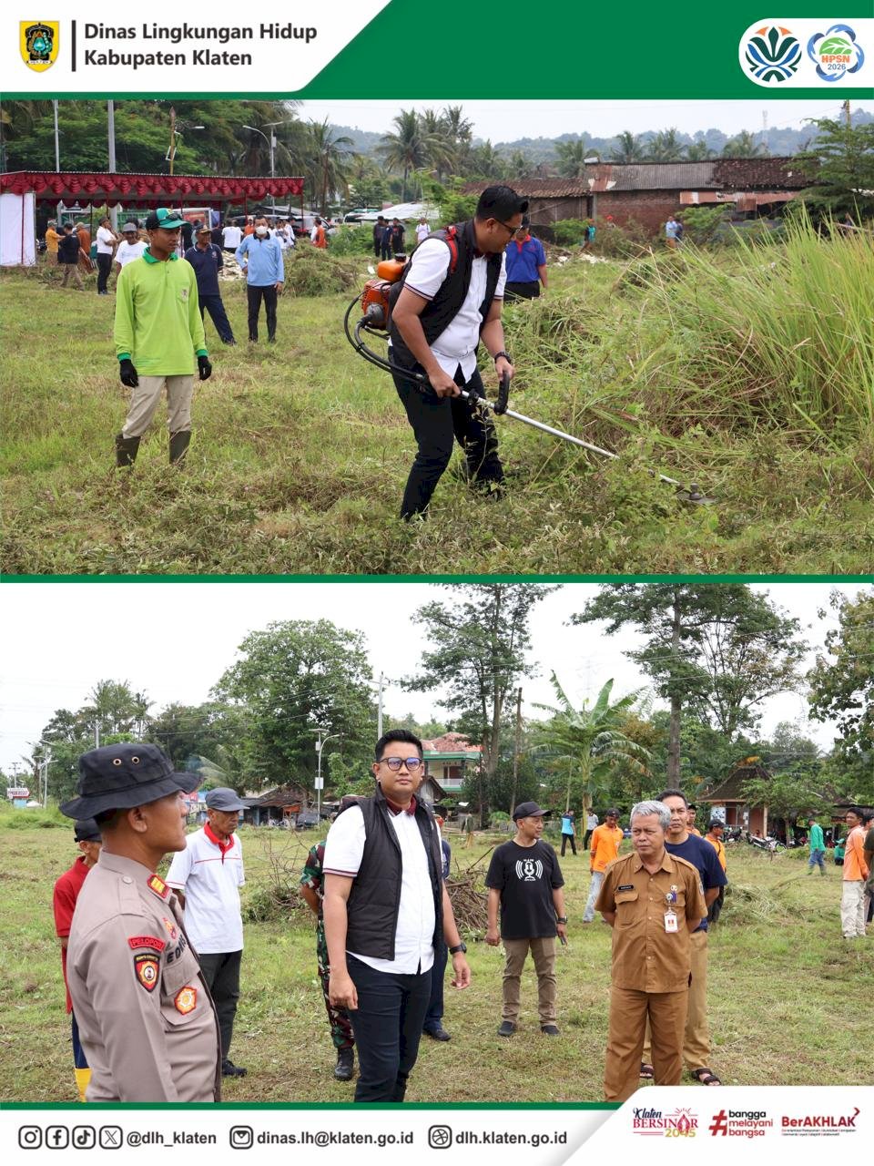AKSI BERSIH SAMPAH SERENTAK BERSAMA BUPATI KLATEN DI KAWASAN ROWO JOMBOR