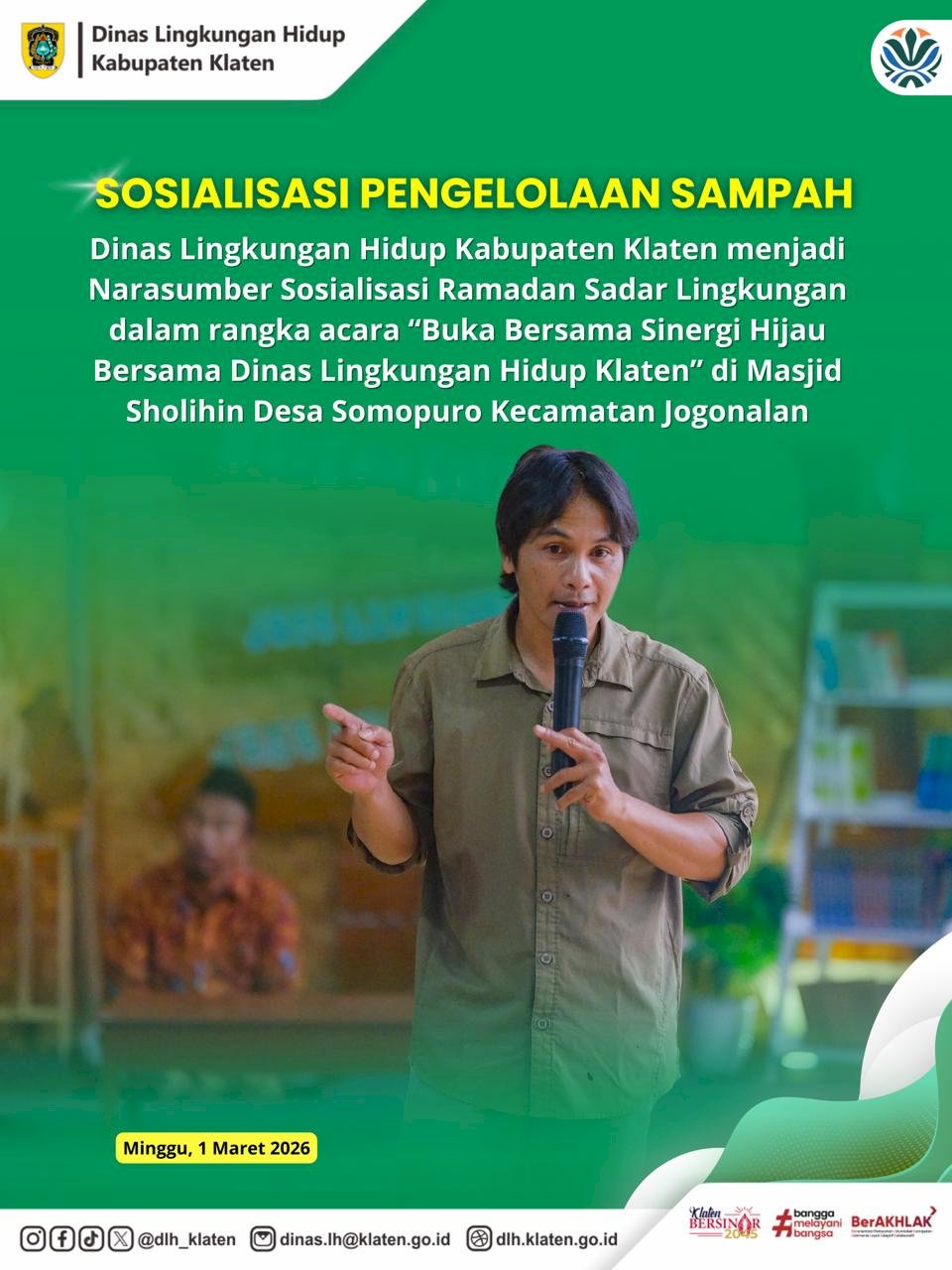 SOSIALISASI PENGELOLAAN SAMPAH DI  DESA SOMOPURO KECAMATAN JOGONALAN