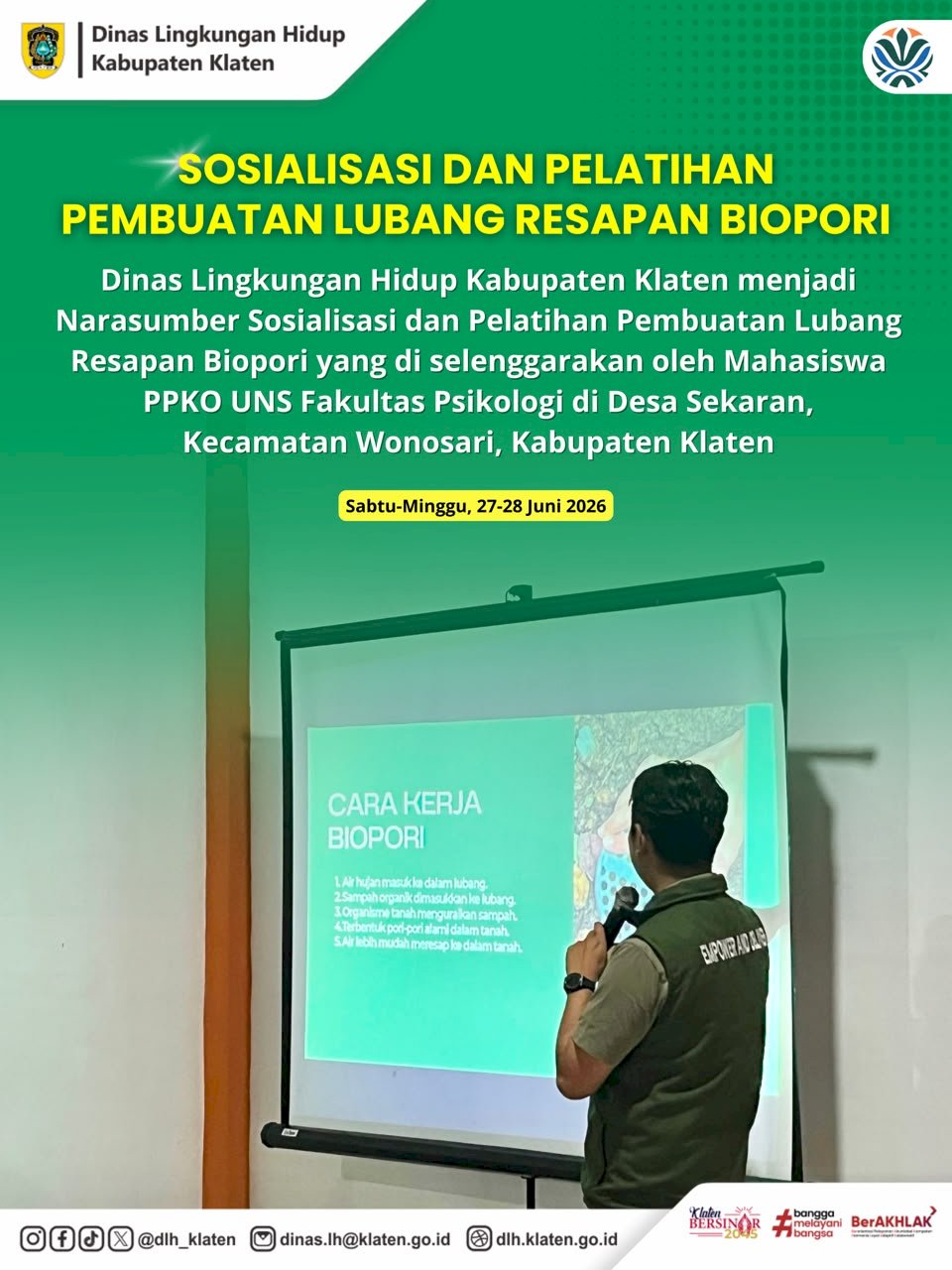 SOSIALISASI DAN PELATIHAN PEMBUATAN LUBANG RESAPAN BIOPORI