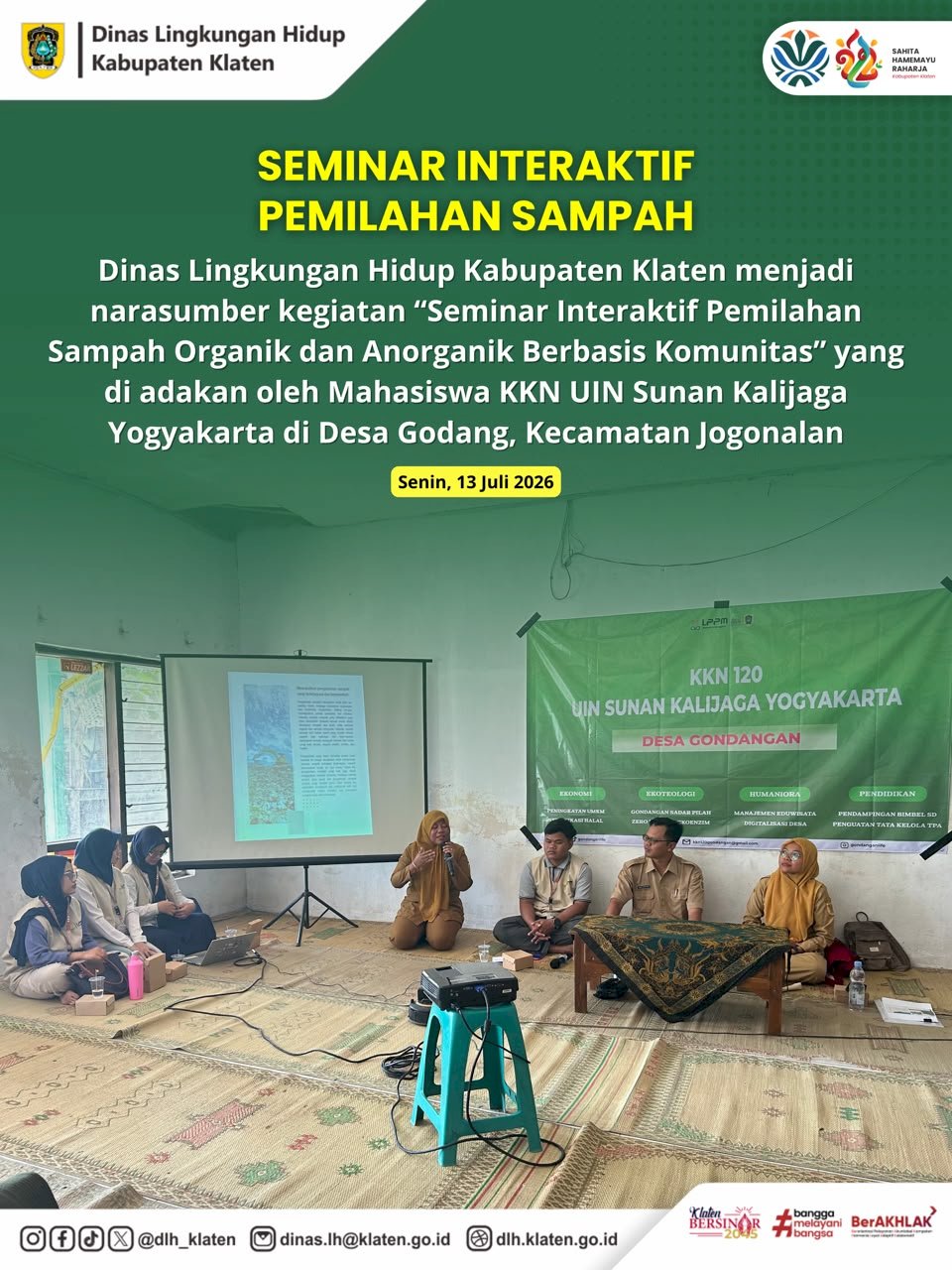 SEMINAR INTERAKTIF PEMILAHAN SAMPAH DAN ANORGANIK BERBASIS KOMUNITAS