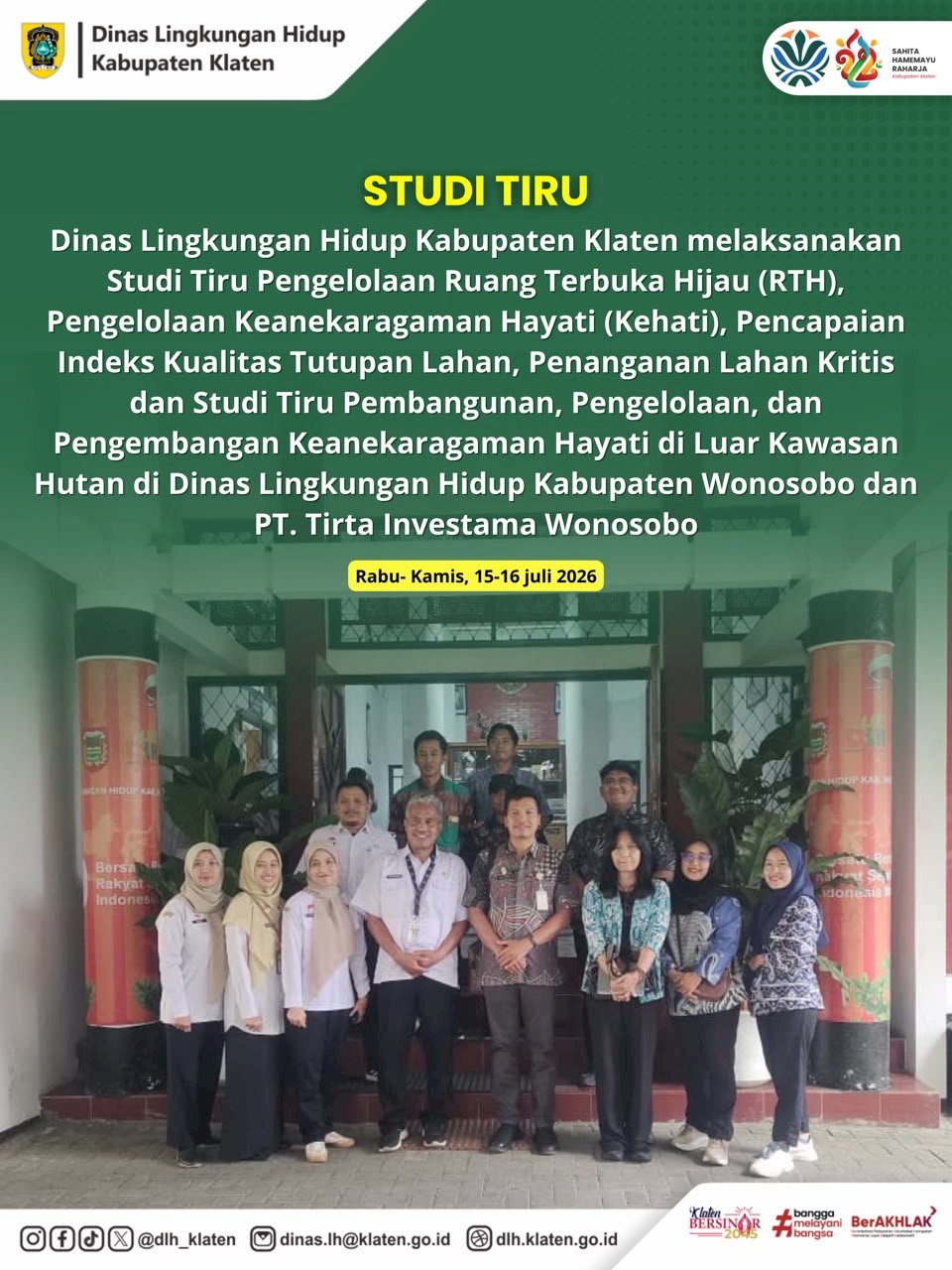 STUDI TIRU DI DINAS LINGKUNGAN HIDUP KABUPATEN WONOSOBO DAN PT TIRTA INVESTAMA WONOSOBO