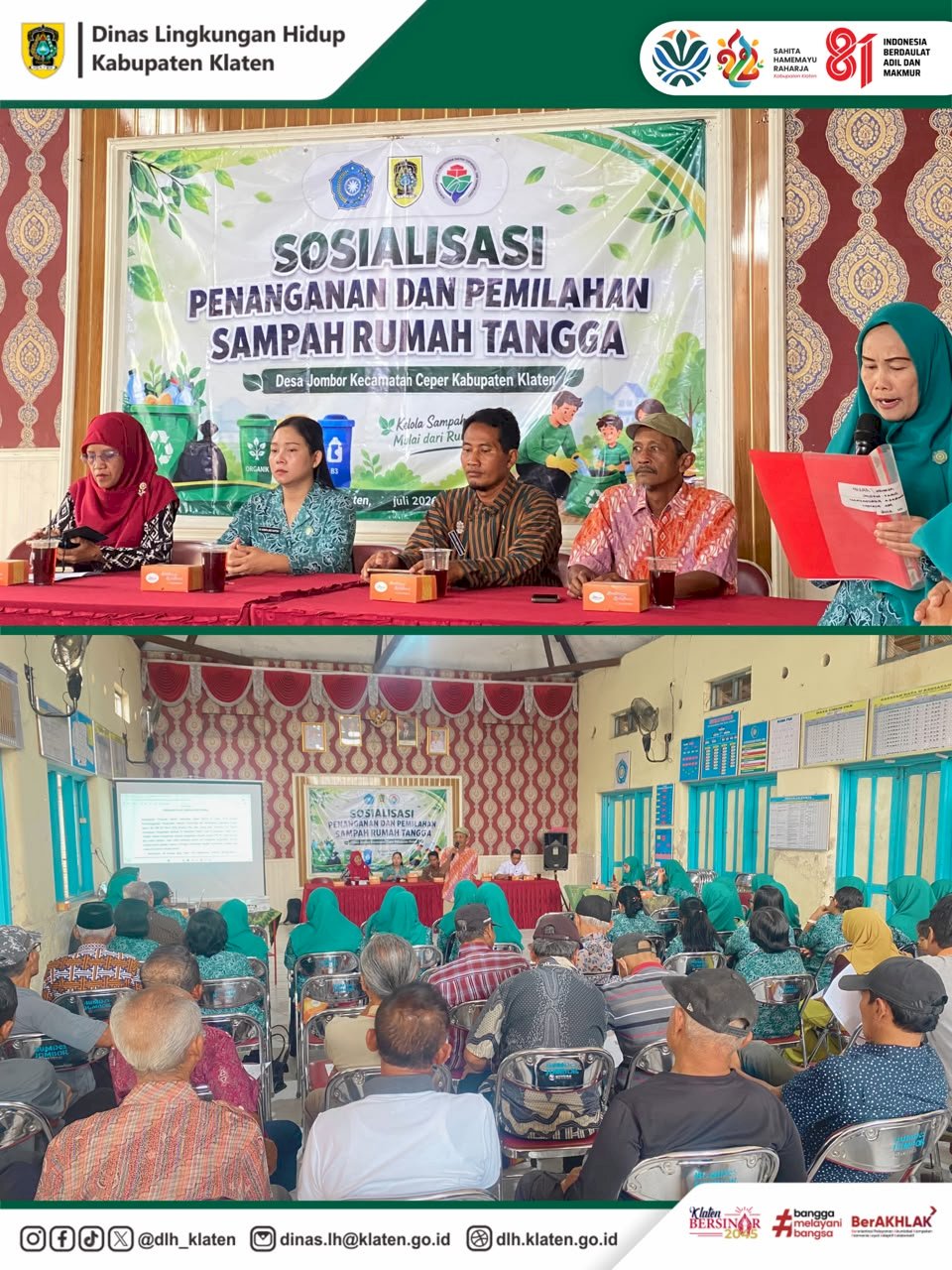 SOSIALISASI PENANGANAN DAN PEMILAHAN SAMPAH RUMAH TANGGA DI DESA JOMBOR