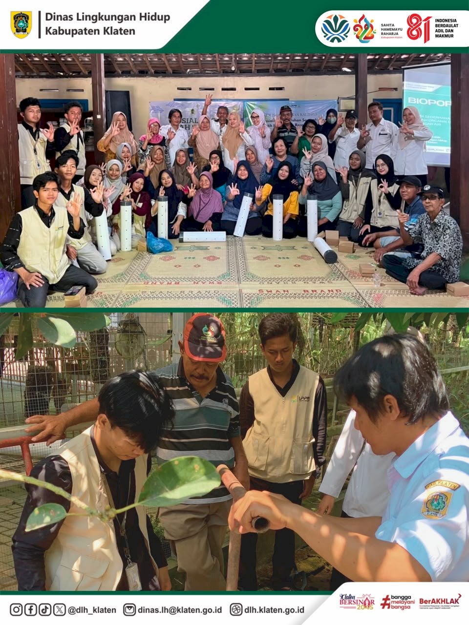 SOSIALISASI PENGELOLAAN SAMPAH DAN PRAKTIK PEMBUATAN LUBANG BIOPORI DI DESA PERENG KECAMATAN PRAMBANAN