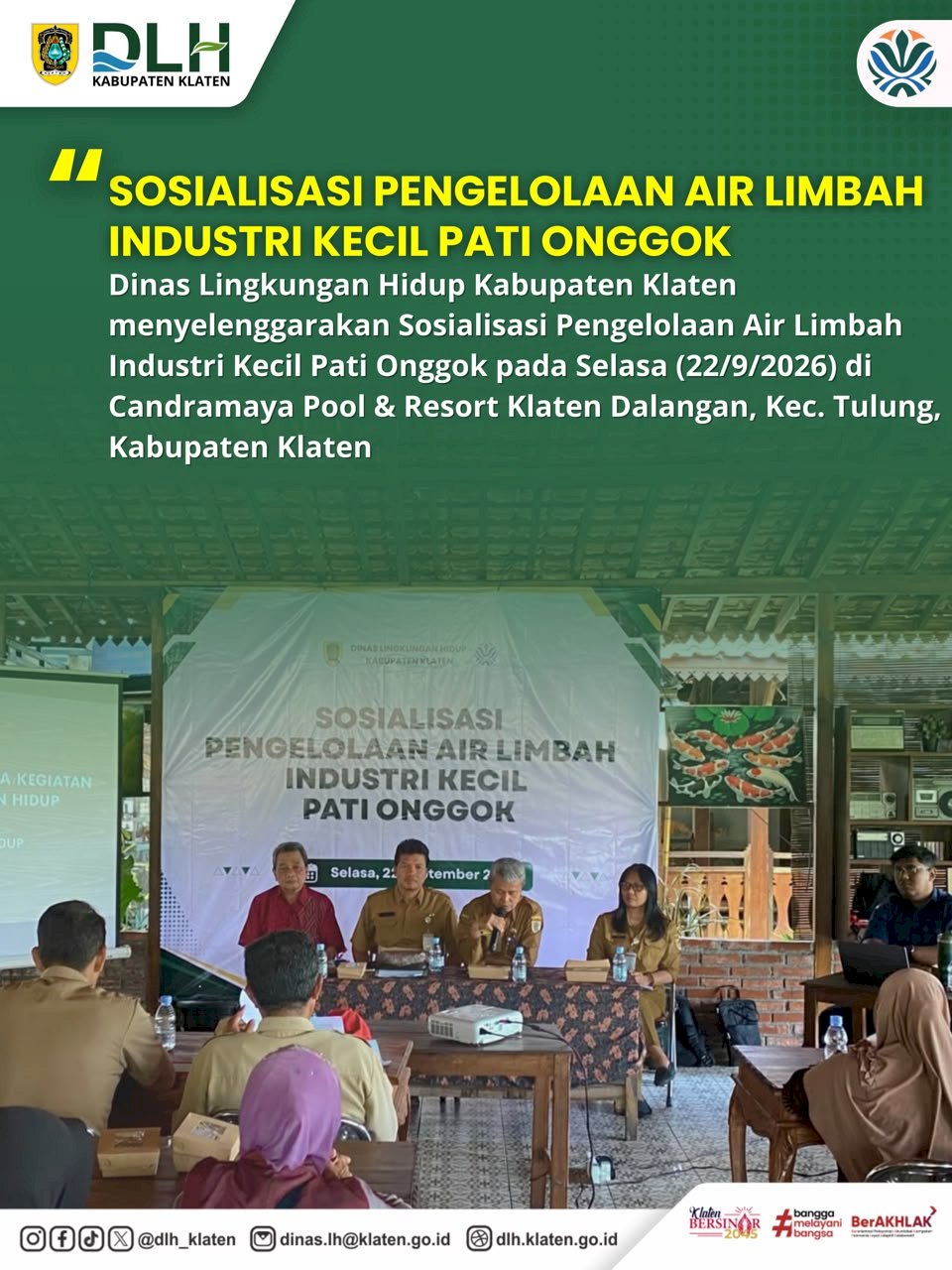SOSIALISASI PENGELOLAAN AIR LIMBAH INDUSTRI KECIL PATI ONGGOK